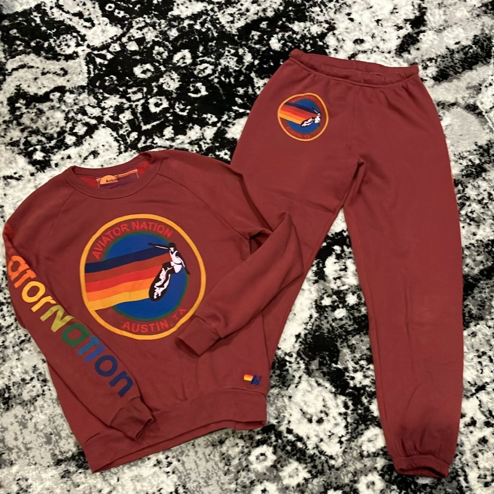 Ladies matching Aviator Nation sweats small